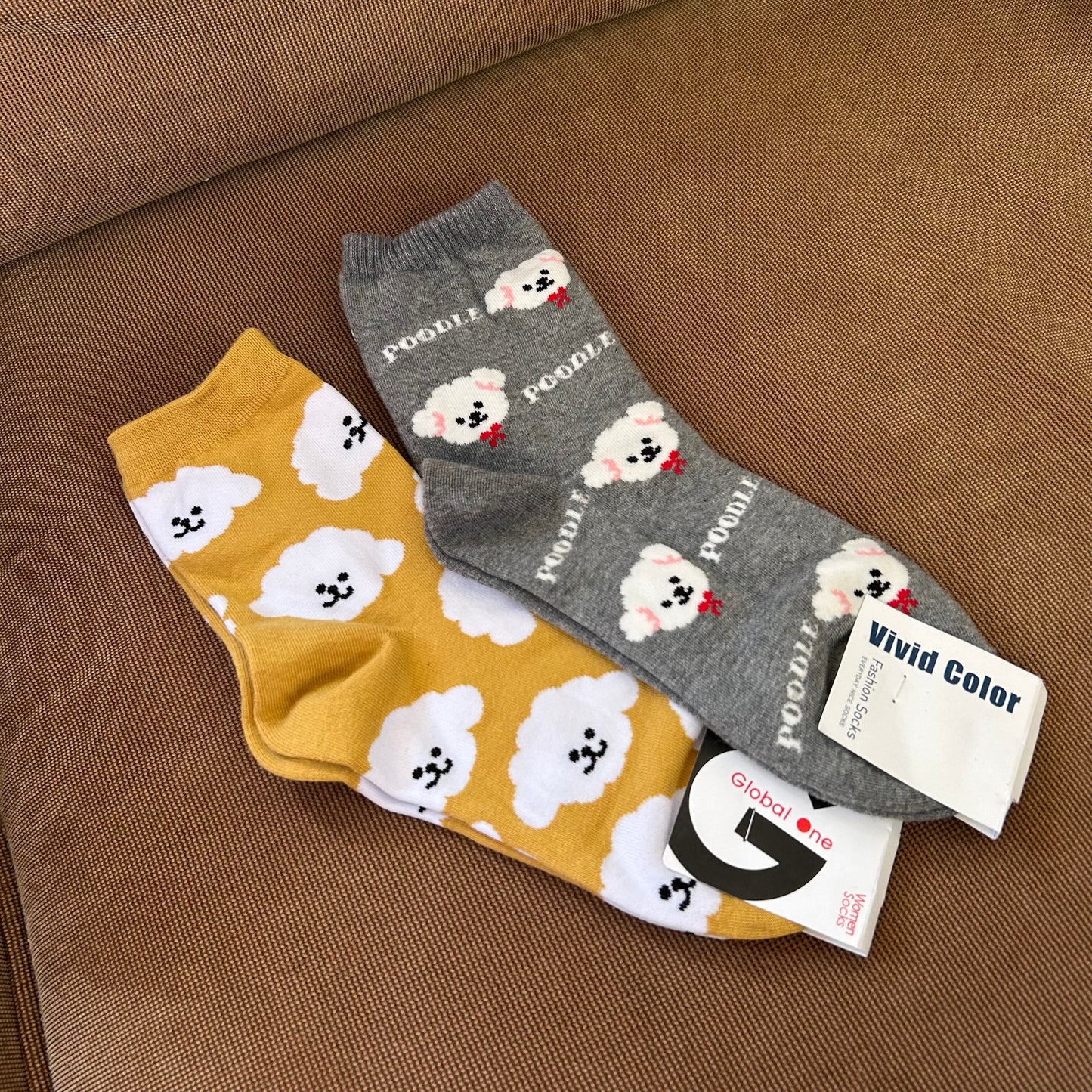 【わんこ柄靴下】総柄ショート丈