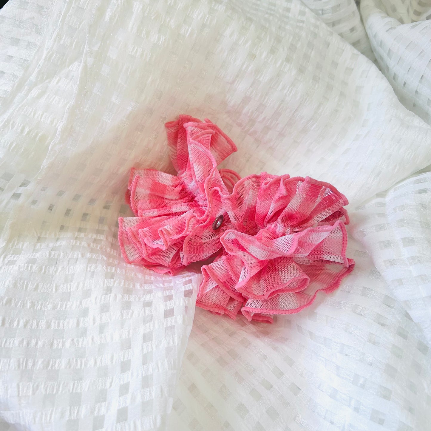 【イヤーシュシュ】ギンガムレッド