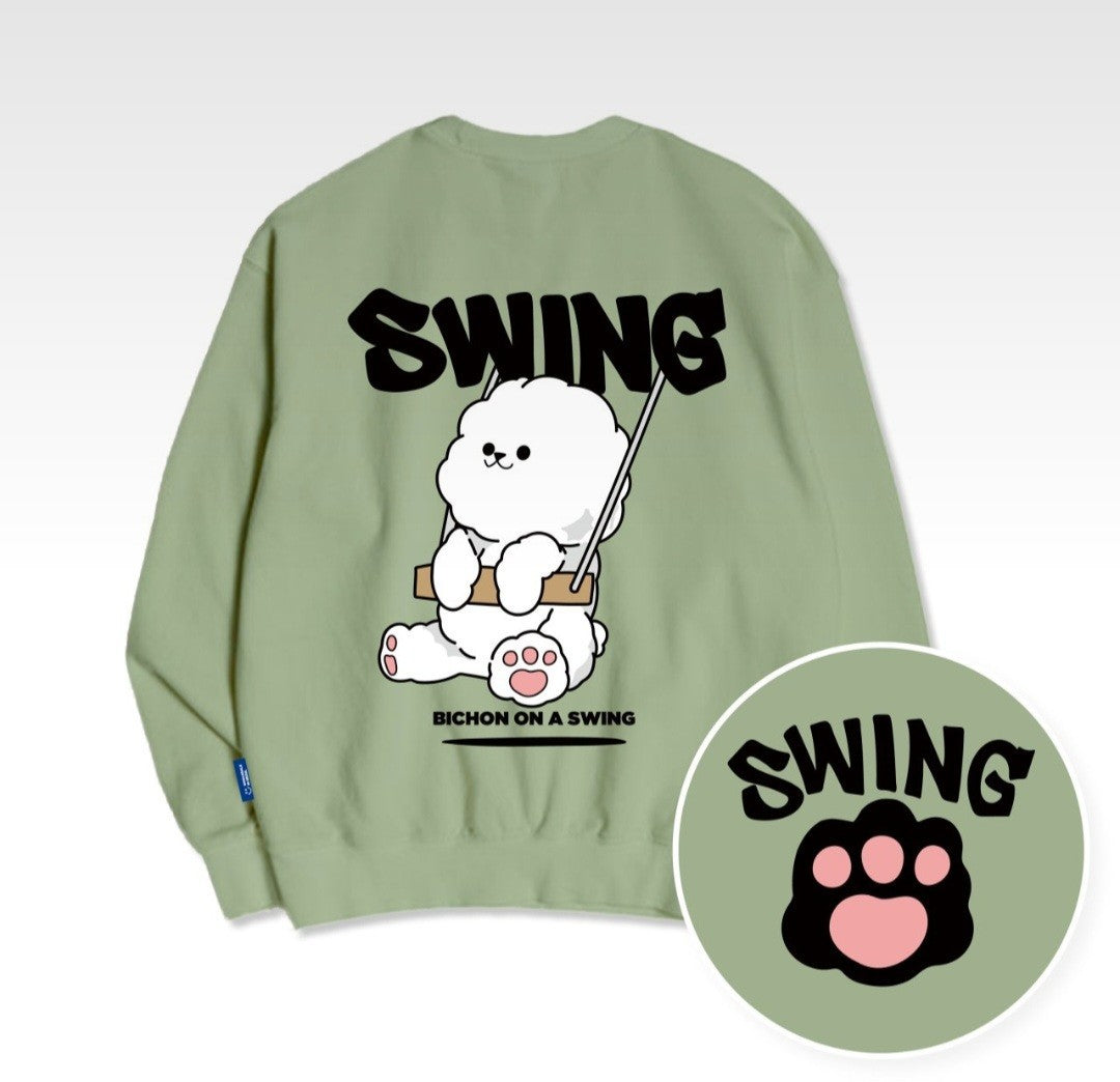 【バックプリントトレーナー】 ビションSWING 全3色