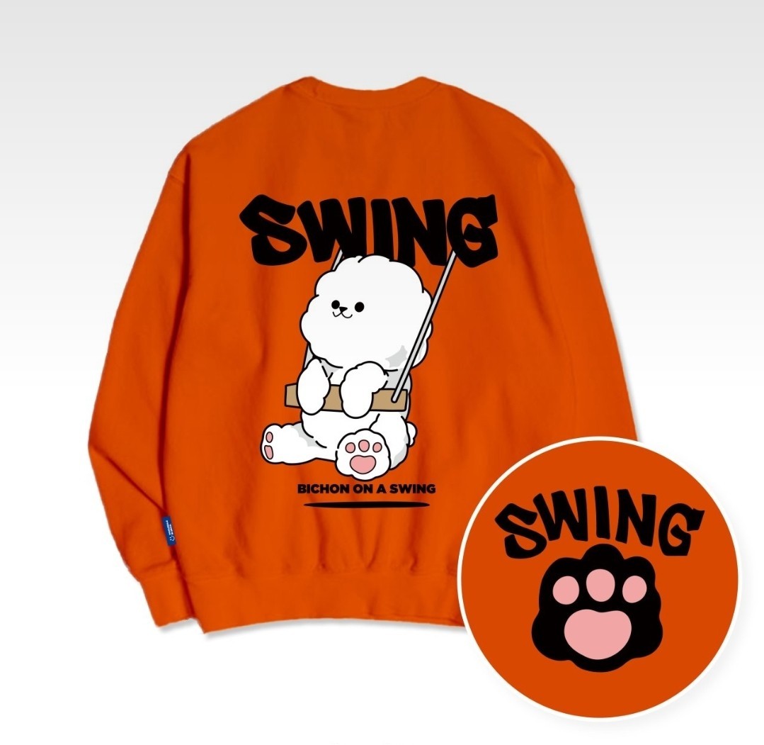 【バックプリントトレーナー】 ビションSWING 全3色