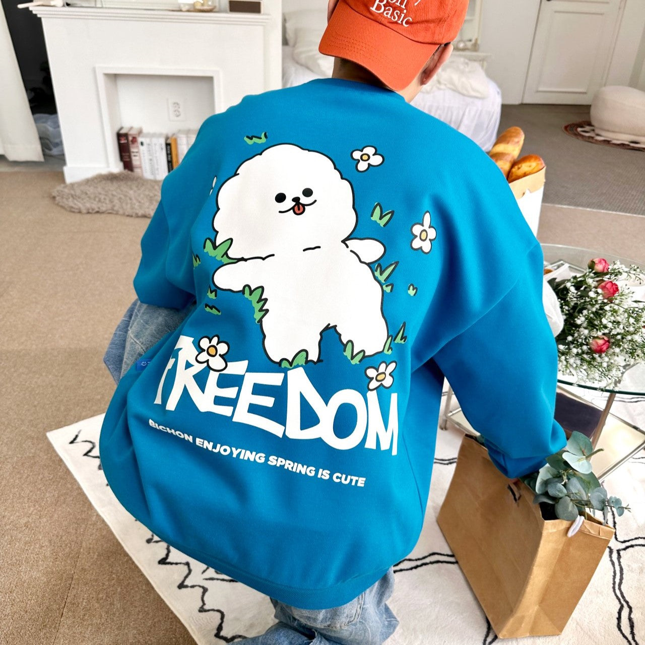 【バックプリントトレーナー】 ビションFREEDOM 全4色