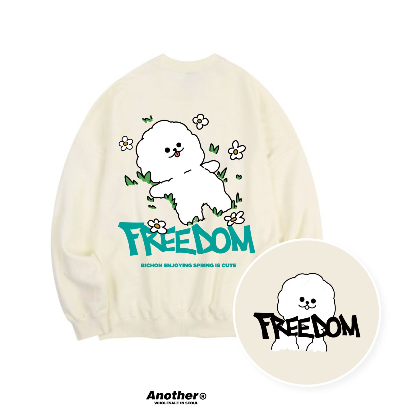 【バックプリントトレーナー】 ビションFREEDOM 全4色