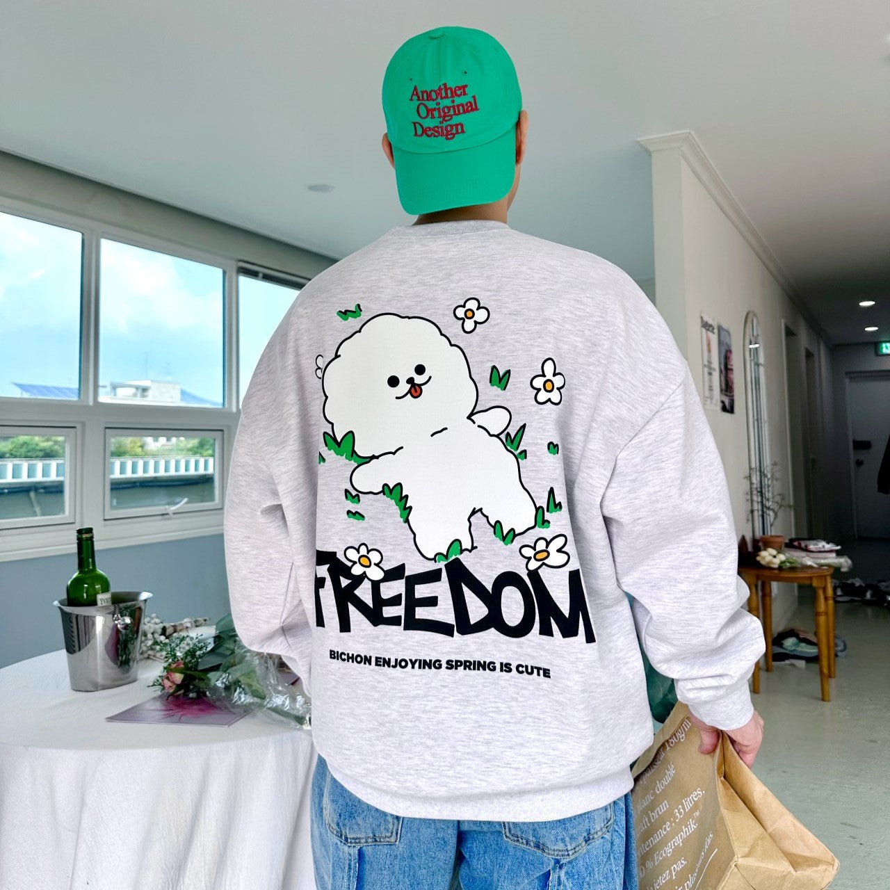 【バックプリントトレーナー】 ビションFREEDOM 全4色