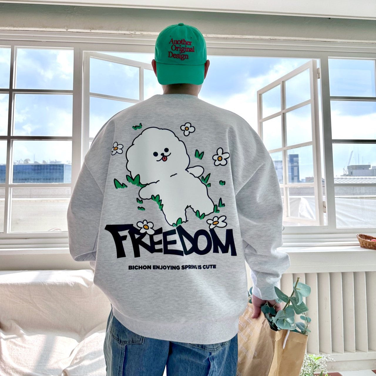 【バックプリントトレーナー】 ビションFREEDOM 全4色