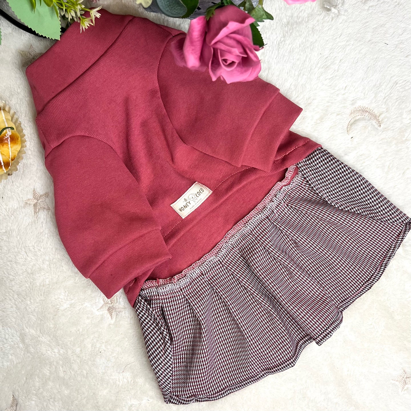 ボーダースカート付きトレーナー