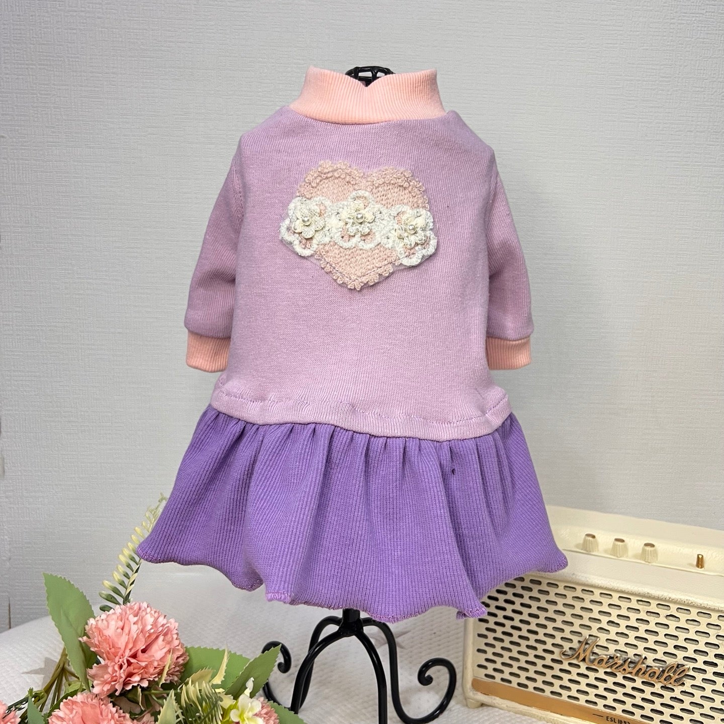 ラベンダーパープルスカート付きトレーナー