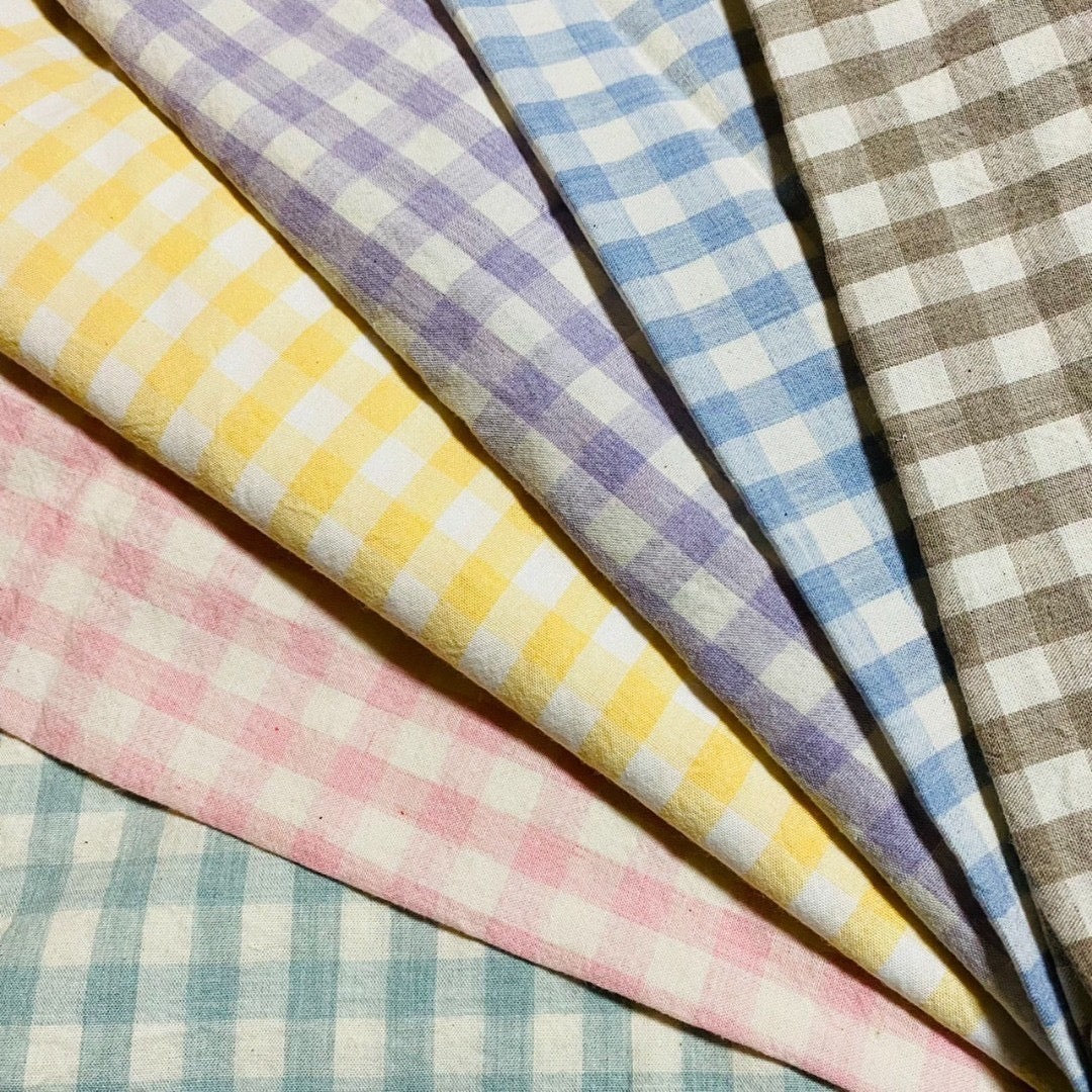 【ゆったりキャミソール】ふんわりコットンチェック 全6色