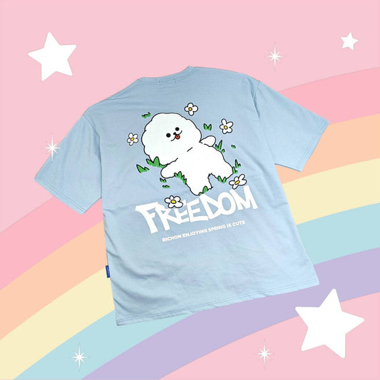 【半袖背面ロゴTシャツ】ビションFREEDOM 全3色