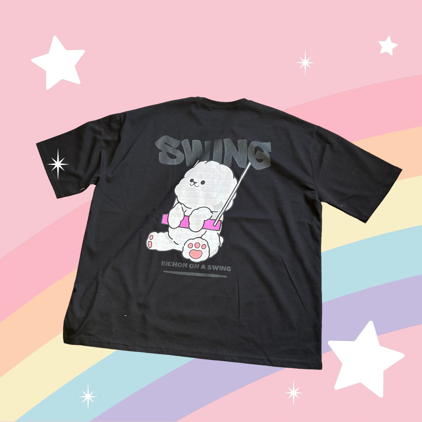 【半袖背面ロゴTシャツ】 ビションSWING 全2色