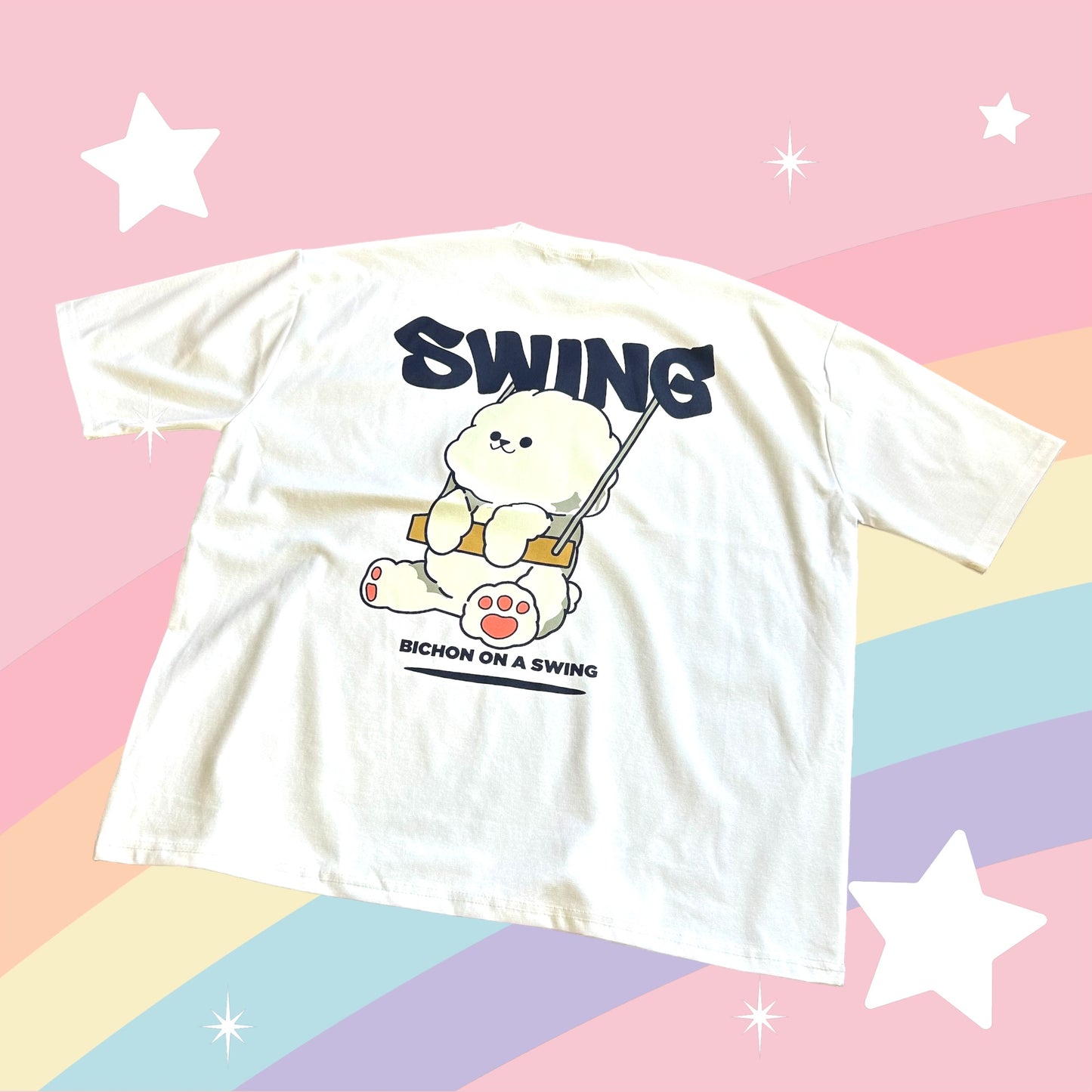 【半袖背面ロゴTシャツ】 ビションSWING 全2色